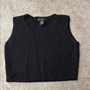 Black ribbed tank top